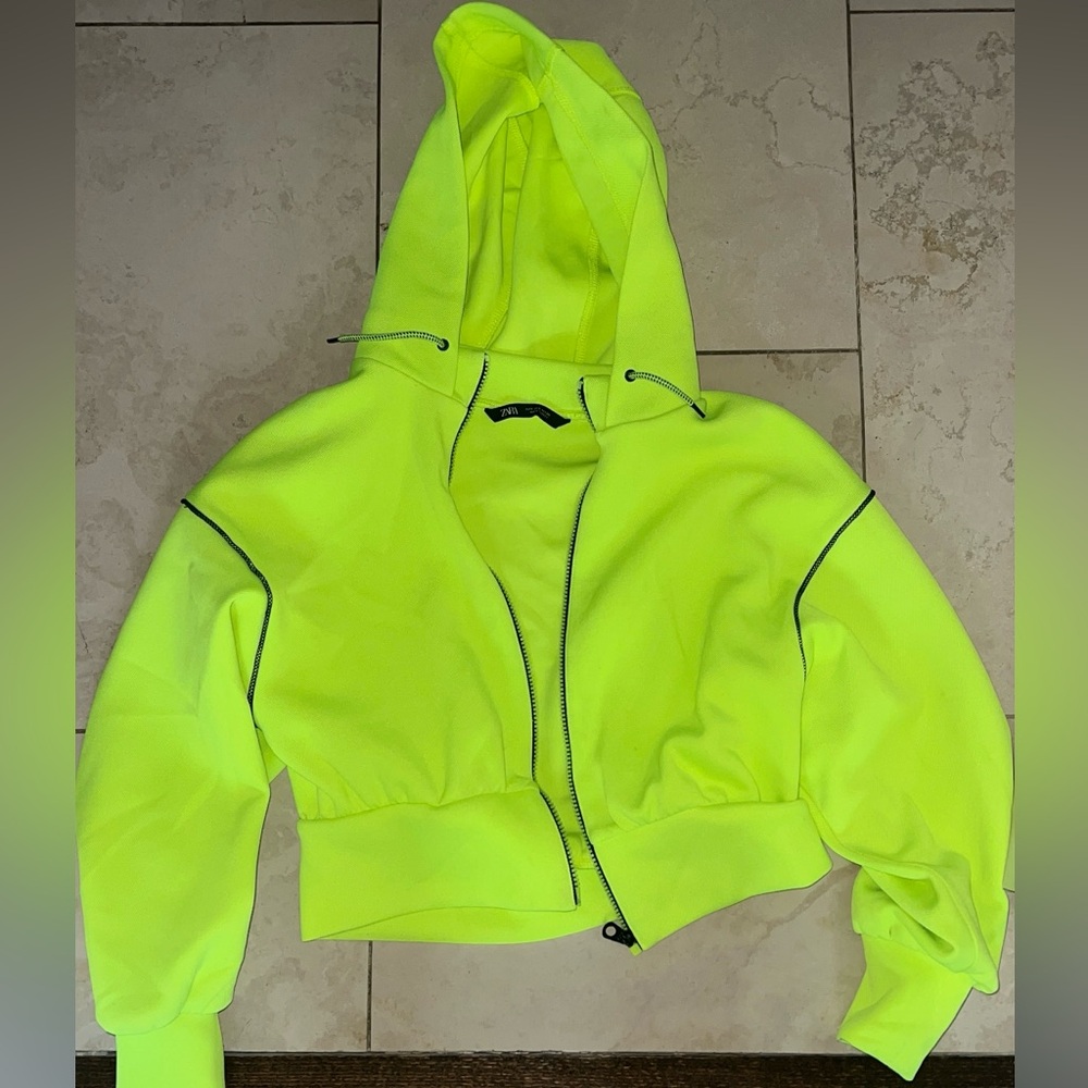 Cropped Neon Hoodie